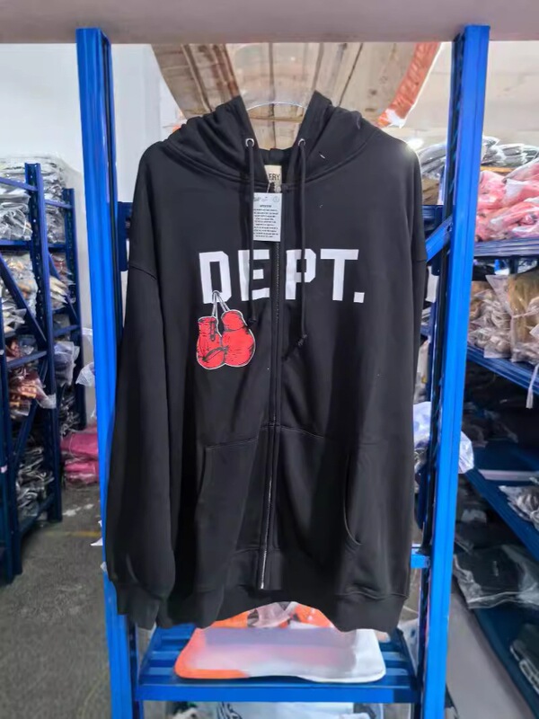 Gallery Dept Hip Hop Hoodie 24Fw Boxing Glove Print Cardigan Sweatshirt Zipper Jacket