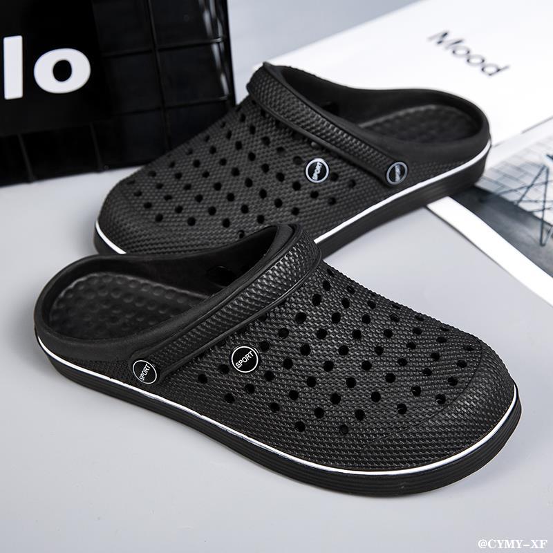 남성 동굴 신발 여름 2024 새로운 의사 수술실 미끄럼 방지 슬립 온 느낌 BAOTOU 슬리퍼 캐주얼 샌들 트렌디