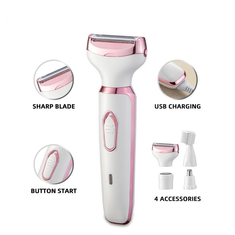 Máquina de afeitar eléctrica femenina de cuidado personal para mujeres todo en uno para el cabello de las axilas, aparato de corte de cabello de púbico privado image 5