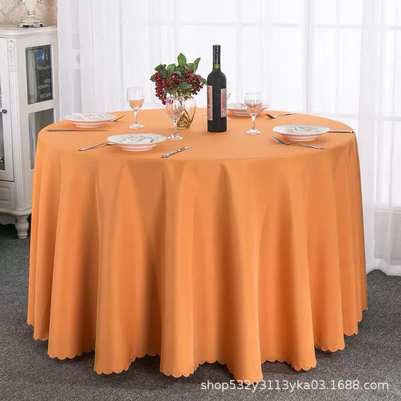 Large round table restaurant tablecloth hotel hotel banquet family can use round wedding European tablecloth table covers cross-border