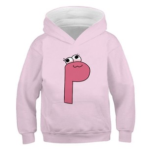 2024 Amazon Foreign Trade Cute English Alphabet 3D Digital Printing Children's Casual Comfortable Pullover