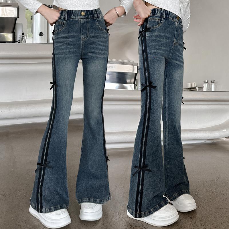 Zhili children's clothing girls' pants spring 2026 new style junior high school students' stylish casual little girl flared pants autumn