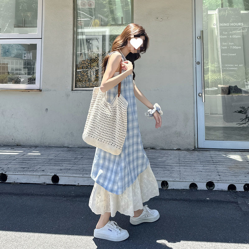 Blue colored summer slip dress