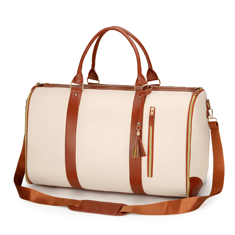 24 bolsas de moda transfronterizas nuevas bolsas de trajes plegables para hombres y mujeres bolsas de viaje multifuncionales portátiles bolsas de viaje de almacenamiento PU