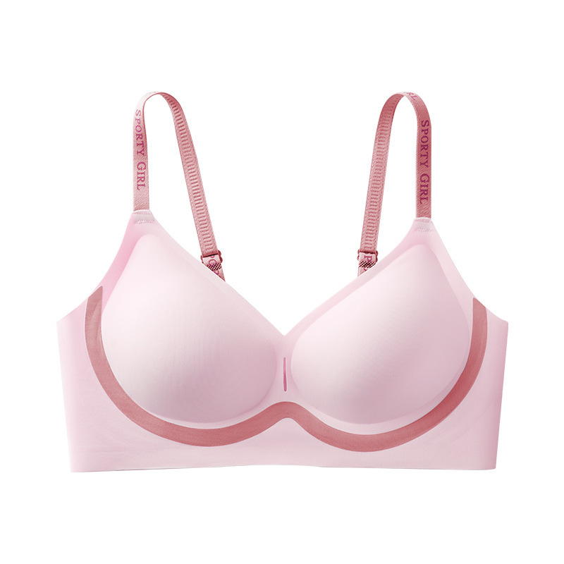 女性用ゼリー糊ソフトサポート下着、コミック胸拡張、女の子用リフティング小さな胸プッシュアップレターラテックスブラジャー|undefined