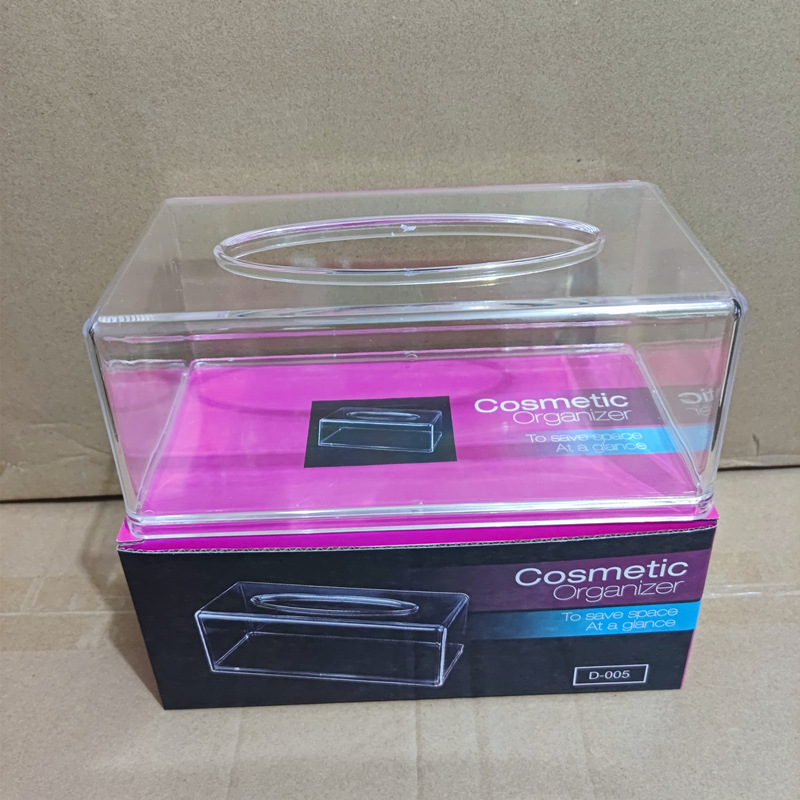 Hotel de estilo europeo suministros KTV creativo rectangular transparente acrílico caja de pañuelos de coche