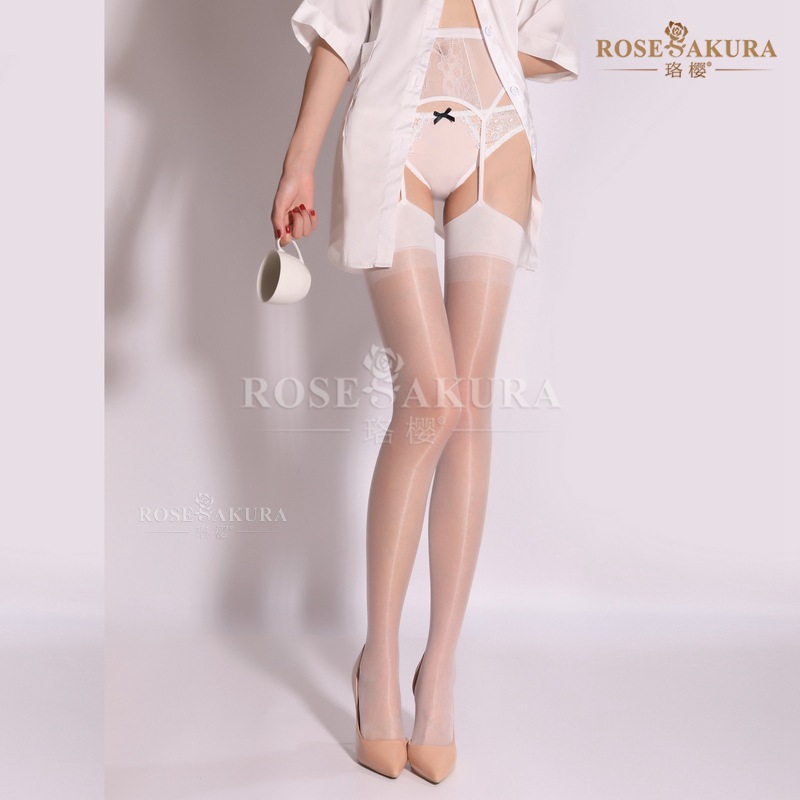 Mesh One-Piece Glossy Sexy Suspender Stockings Silky Smooth Shiny Thin Long Stockings 8203 Sexy Black Stockings Beautiful Legs