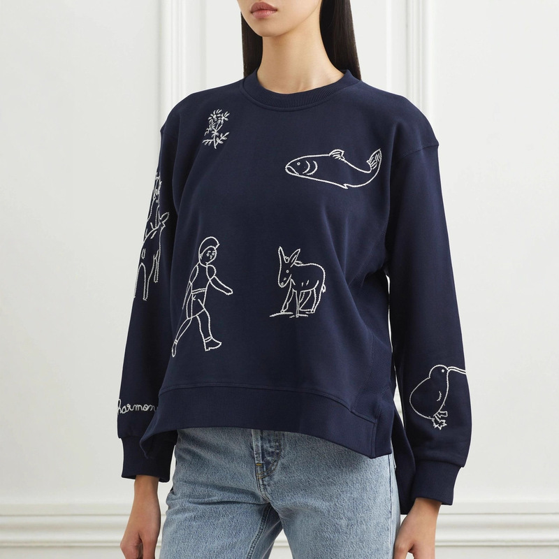 French 25 Years New Autum Fashion Versatile Long-Sleeved Terry Sweatshirt Embroidered Cute Pattern Loose Sweatshirt for Women French 25 Years New Autum Fashion Versatile Long-Sleeved Terry Sweatshirt Embroidered Cute Pattern Loose Sweatshirt for Women