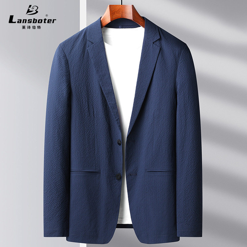 Áo vest nam dáng ôm mỏng nhẹ chống nhăn chống nắng dài tay một hàng hai cúc — Màu xám gạo, Xanh lam bảo, Xanh đậm, Xám xanh