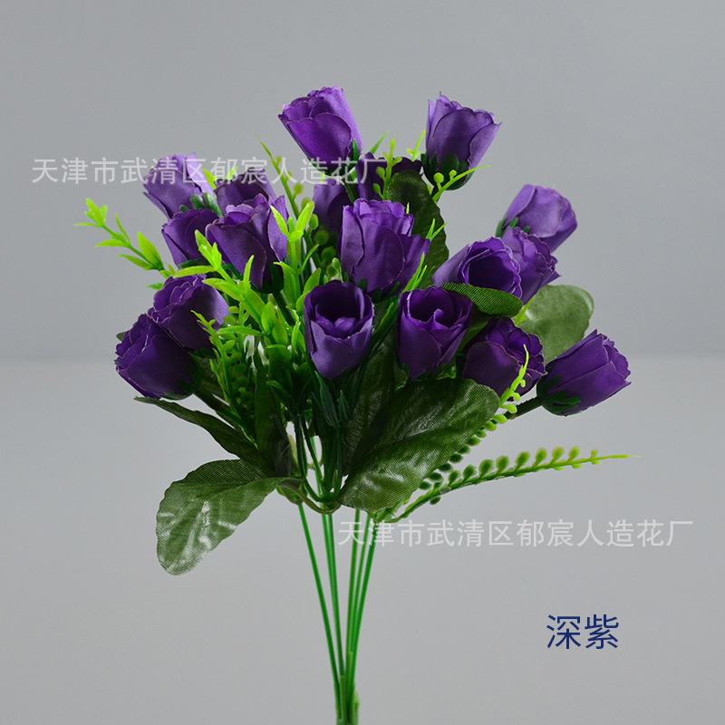 Ramo de rosas artificiales, flores artificiales, 18 coronas de tulipanes, arreglos florales, proyecto de jardinería, flores para decoración de centros comerciales