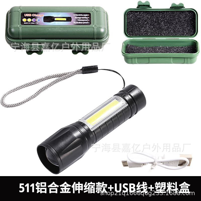 Linterna LED transfronteriza mini portátil luz lateral recargable Remoto Portátil al aire libre hogar pequeña linterna