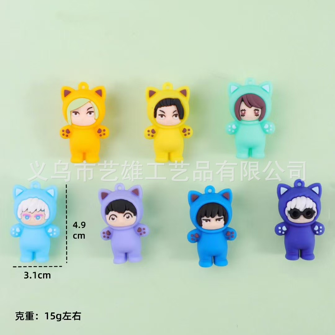 Nuevo cross-border animado hechizo serie de retorno gatito muñeca llavero colgante creativo adorable accesorios al por mayor