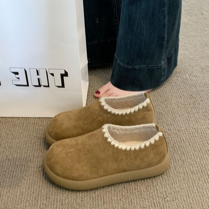 All-Inclusive Small Potato Birkenstock Shoes for Women 2025 Winter New Popular Slip-On Snow Boots Loafers with Fleece Lining Cotton Shoes All-Inclusive Small Potato Birkenstock Shoes for Women 2025 Winter New Popular Slip-On Snow Boots Loafers with Fleece Lining Cotton Shoes