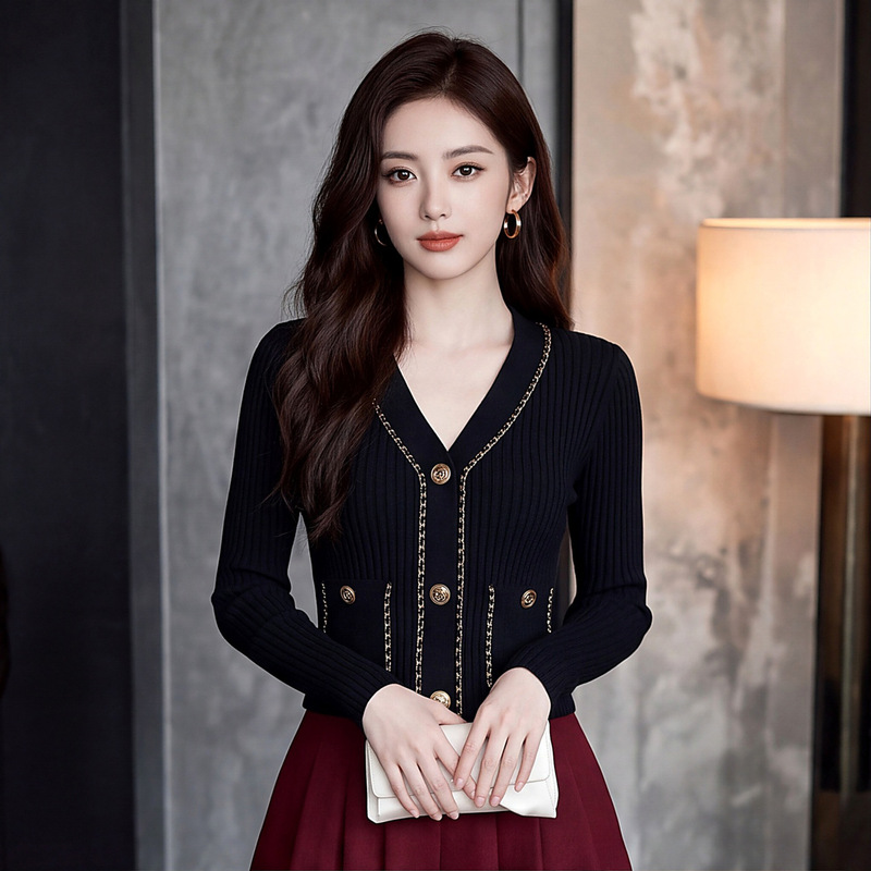 [in Stock] Customizable High-End Women's Clothing from Shenzhen Nanyou, New Autumn Collection, Elegant Chanel-Style Fashionable Premium Knitwear