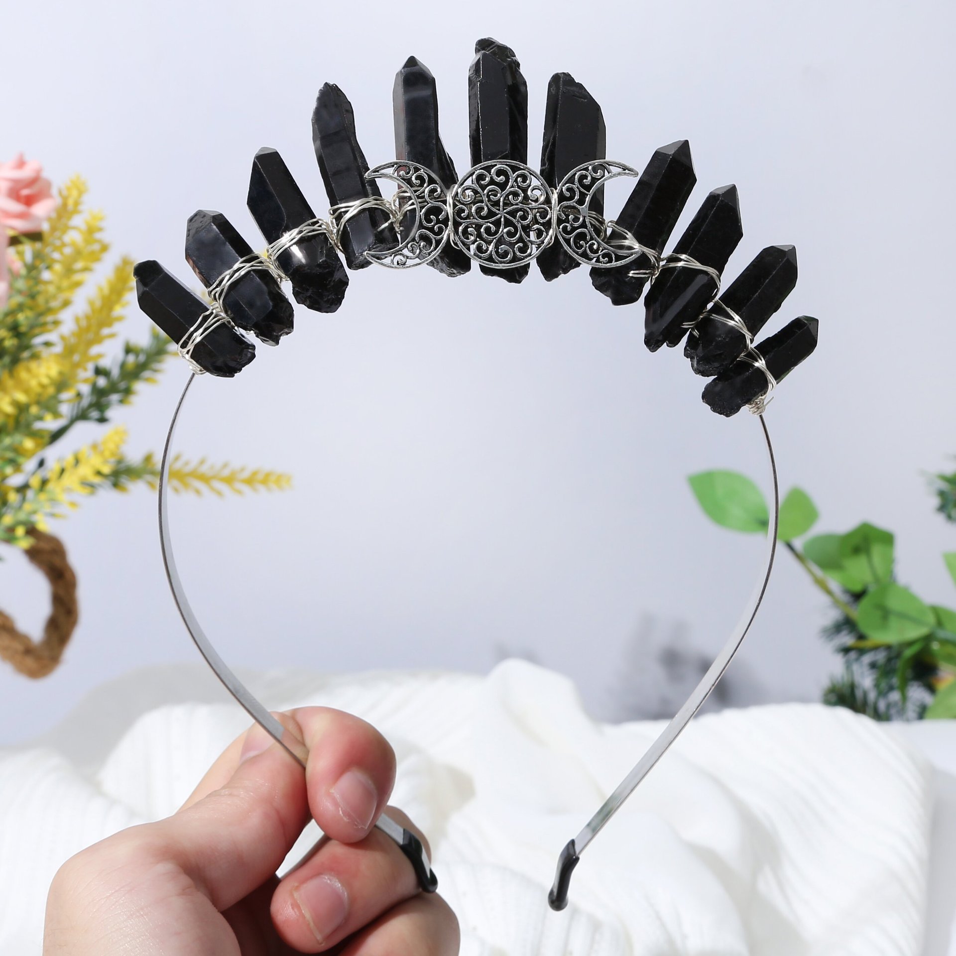 Casual Geometric Crystal Plating Hair Band display picture 2