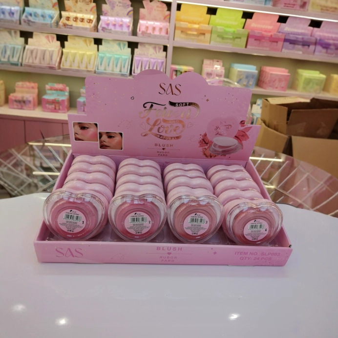 (caja de exhibición) SAS Cosmetic Transfronterizo Color especial Blush Powder 24 piezas en una caja SLP003
