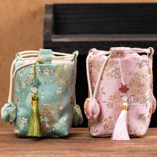 石竹花带流苏单杯收纳袋快客收纳布包文玩手串核桃饰品袋便携旅行