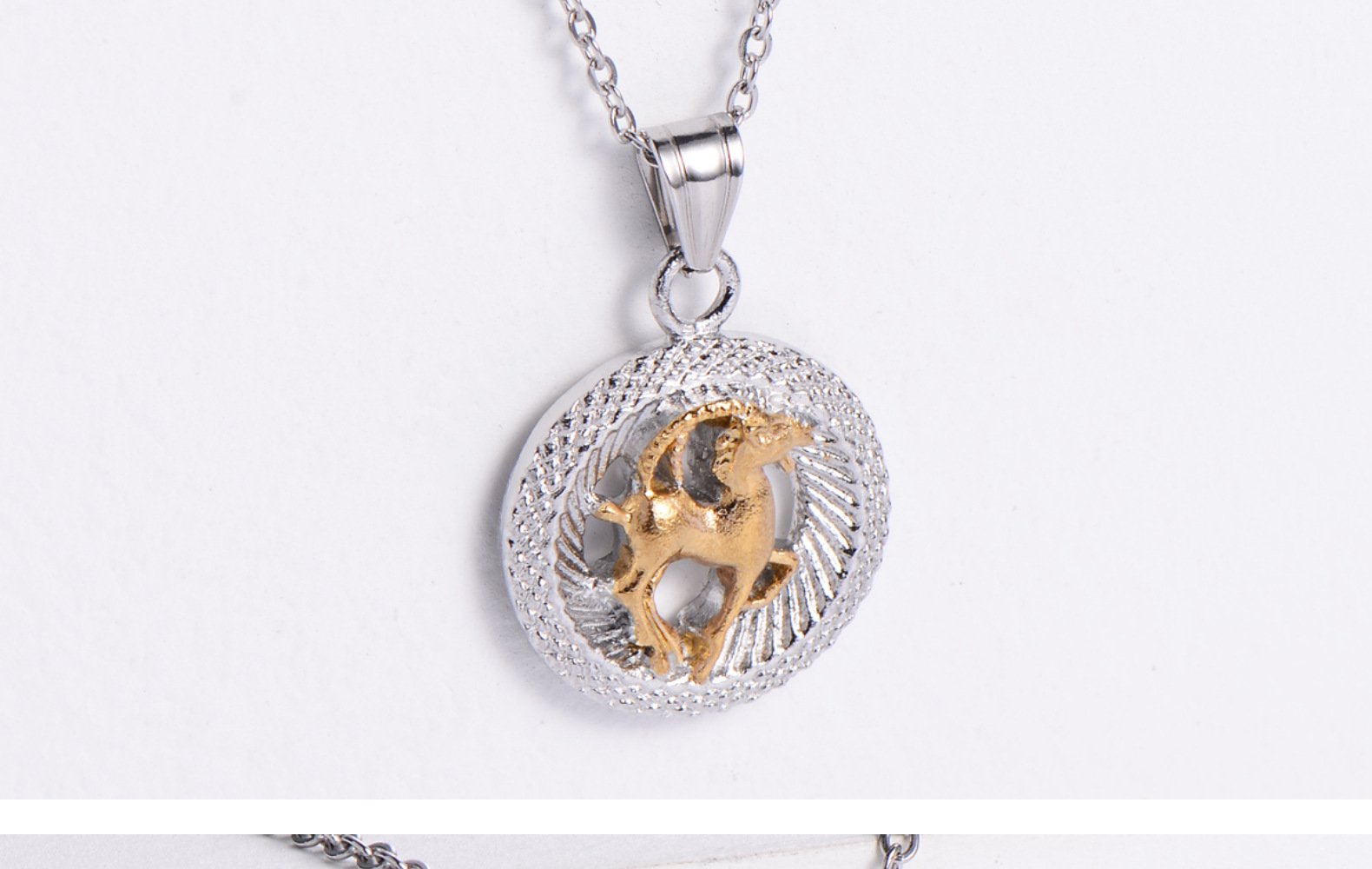 Titanium Steel Twelve Constellations Round Pendant Wholesale Nihaojewelry display picture 6