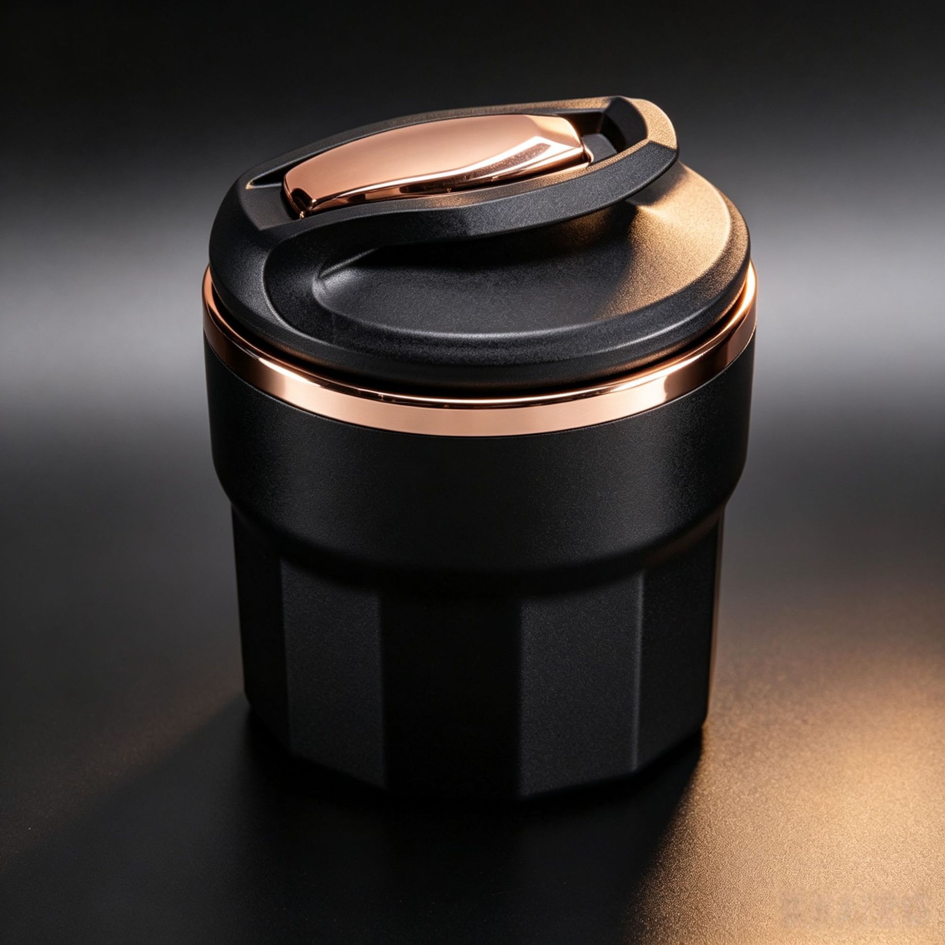 Car ashtray with LED blue light that illuminates when the lid is opened, removable and washable inner liner, metal flame-retardant car ashtray