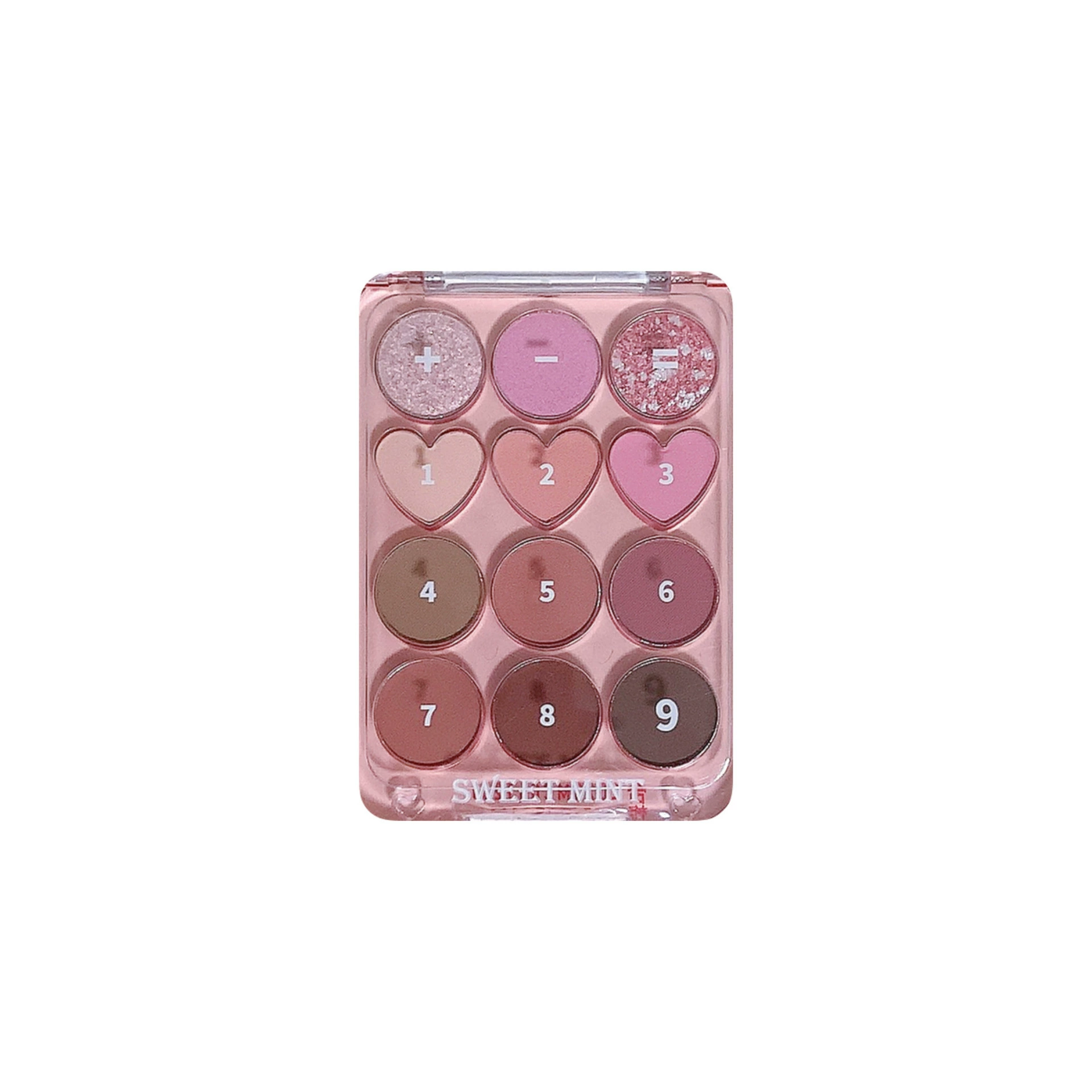 Палетка теней для век Sweetmint Twelve Color Love Eye Shadow Plate Multi -function Nude Fine Flash Low saturation Korean Love Eye Shadow