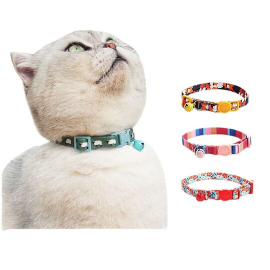 Cat Collar Neck Dog Necklace Cat Bell Knit Neck Small Floral Cat Collar Kitten Hanging Card Jewelry