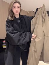 中长款立领纯色收腰加绒加厚派克服女2023秋冬新款高级感休闲风衣