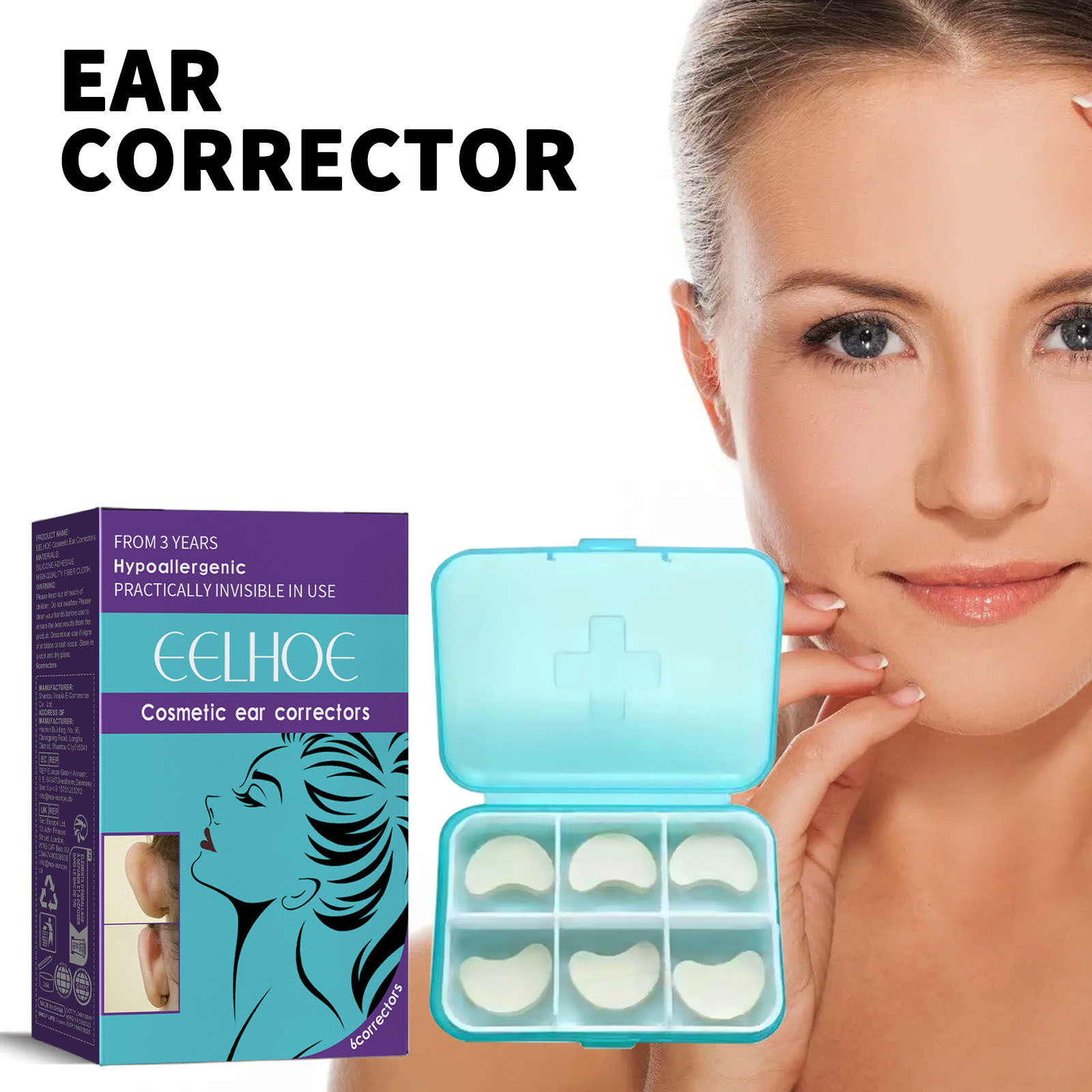 Eelhoe Ear Care Patch Ear Beautification Support Adjustment for Protruding Ears Ear Shape Correction Ear Patch