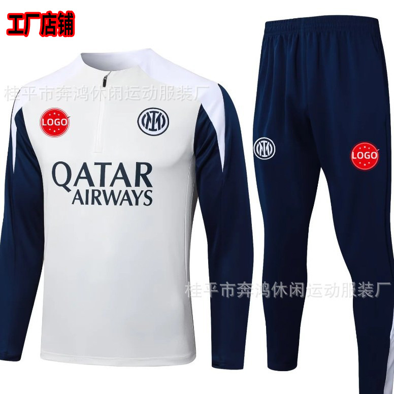 Nuevo conjunto de camiseta de fútbol 2526 manga larga media cremallera Arsenal Liverpool Barcelona Miami Real Madrid camiseta de fútbol