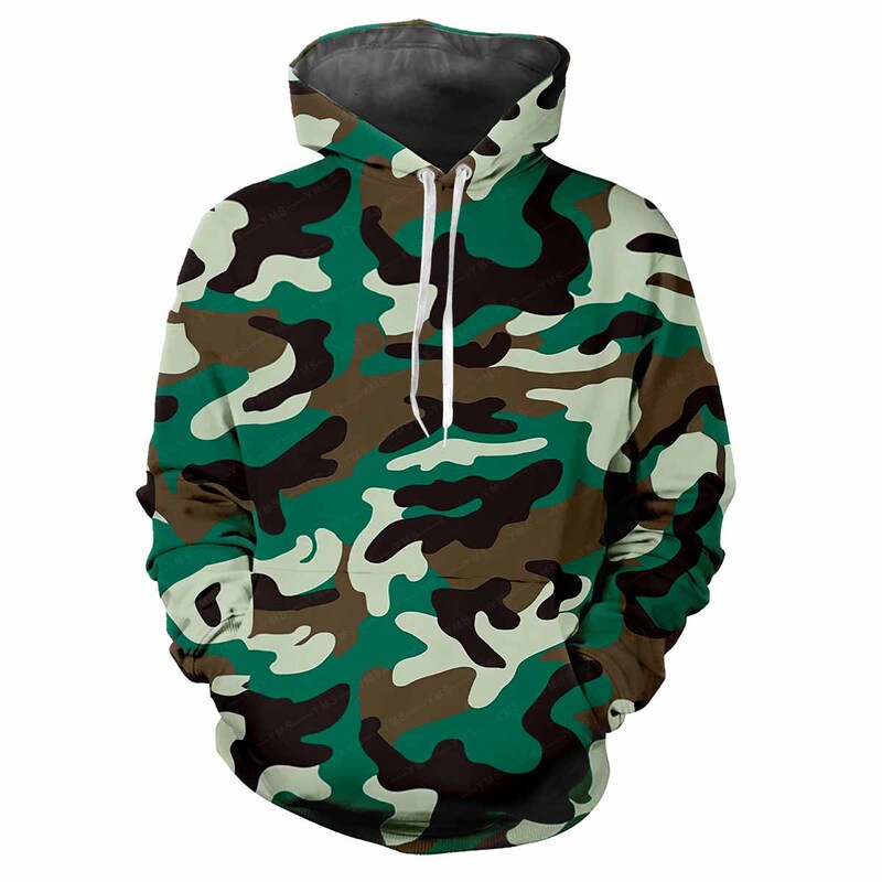 Camouflage Outdoor Hunting Fashion Hoodie Men's Casual Handsome Tough Military Sports New Easy Match Top