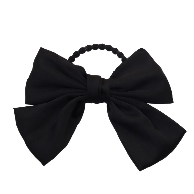 Zhao Liying mismo estilo negro gran arco tocado diadema femenina horquilla de verano alta Cola de Caballo banda de pelo verano simple cuerda de pelo