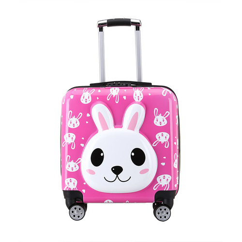 Children's pull-along suitcase wholesale 18-inch boarding suitcase 3D cartoon travel suitcase swivel wheels gift festival logo