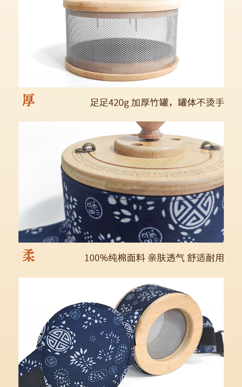 Smokeless Moxibustion Box Wooden Moxa Burner Jar 9cm 15cm with 60 Moxa Sticks for Home Warming Care specifications