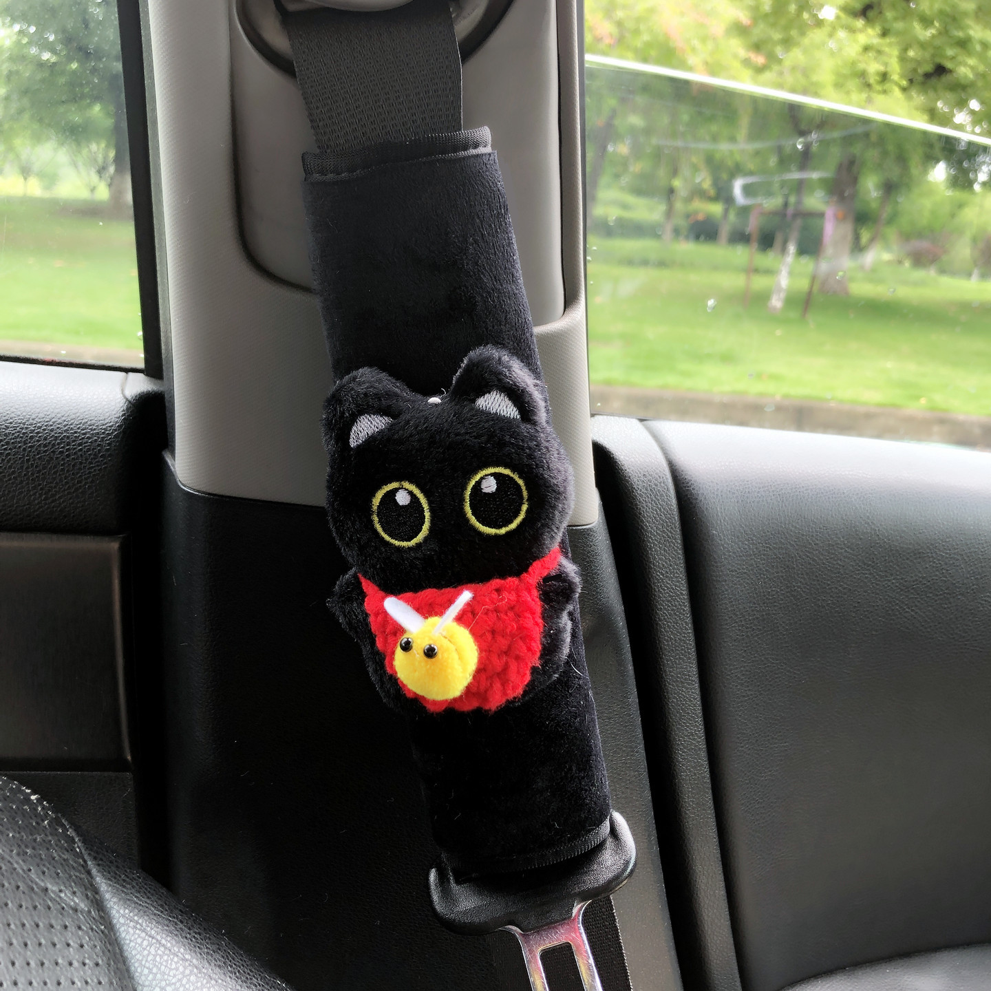 Little Black Cat Safety Belt Shoulder Cover Car Safety Belt Handle Cover Car Ornaments Decorative Supplies Anti-Stranglehold
