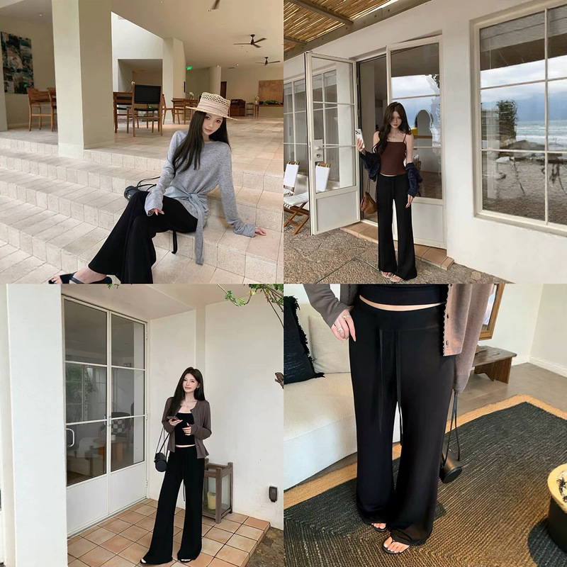 Lu-style milkskin drawstring pants, leg-slimming magic pants Lu-style milkskin drawstring pants, leg-slimming magic pants