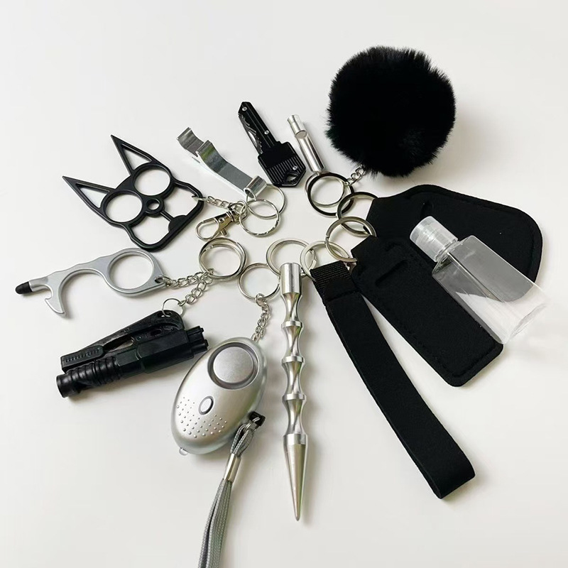Amazon Cross-Border Fashion Hot-Selling Self-Defense Multifunctional Keychain Self-Defense 13-Piece Outdoor Set Amazon Cross-Border Fashion Hot-Selling Self-Defense Multifunctional Keychain Self-Defense 13-Piece Outdoor Set