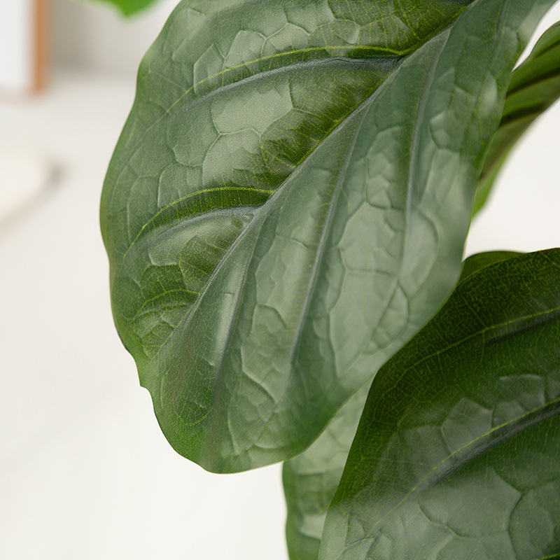 Simulación de estilo nórdico Planta verde Qin Ye Banyan Planta grande en maceta de piso a techo Decoración de interiores Planta de decoración Banyan de hoja grande Banyan de goma