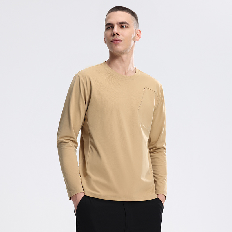 Dijia con suéter de secado rápido absorbente de cuello redondo urbano de viaje transpirable hombre de manga larga primavera otoño invierno ciclismo al aire libre