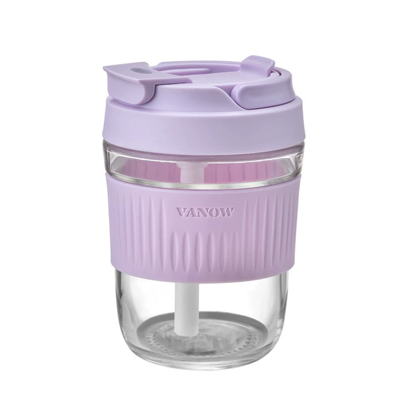 Summer straw with glass, coffee handheld cute tea cup