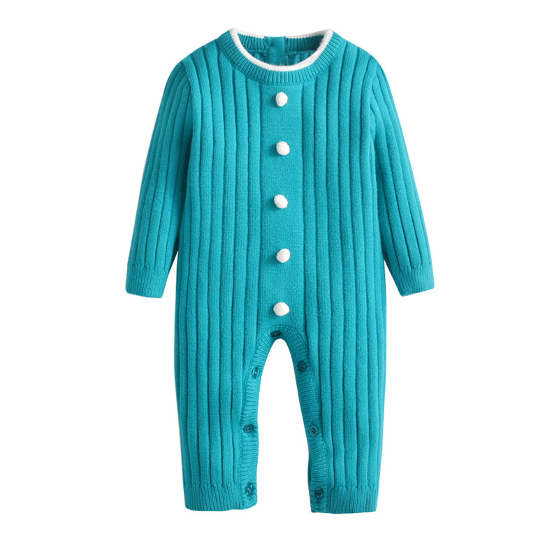 AliExpress transfronteriza de otoño e invierno bebé de punto mameluco británico suéter mono bebé lana con capucha ropa para niños mameluco