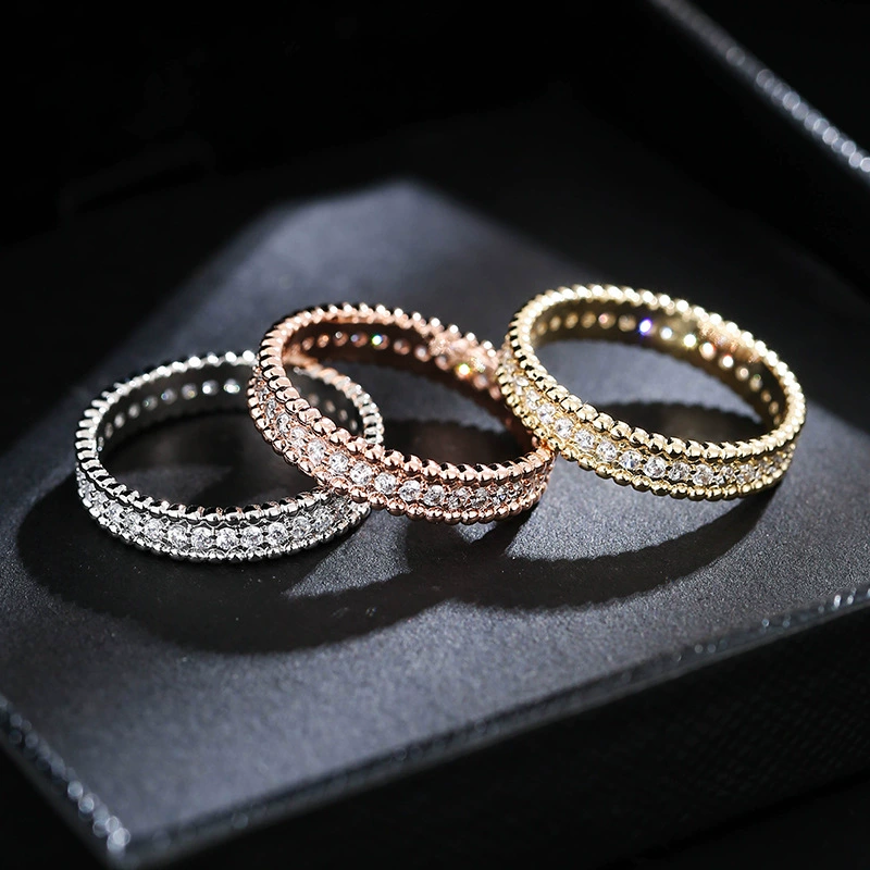 Прилив циркония, небольшой изысканный перстень с камнем, стиль Chanel, интернет-слава, на указательный палец