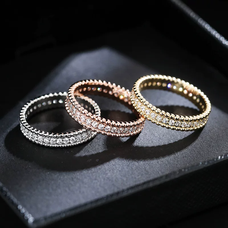 Прилив циркония, небольшой изысканный перстень с камнем, стиль Chanel, интернет-слава, на указательный палец