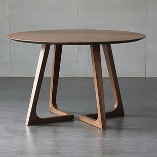 [Factory Outlet] Solid Wood Round Dining Table Household Casual Balcony Table Hiroshima Chair Combination Cafe Reception Table