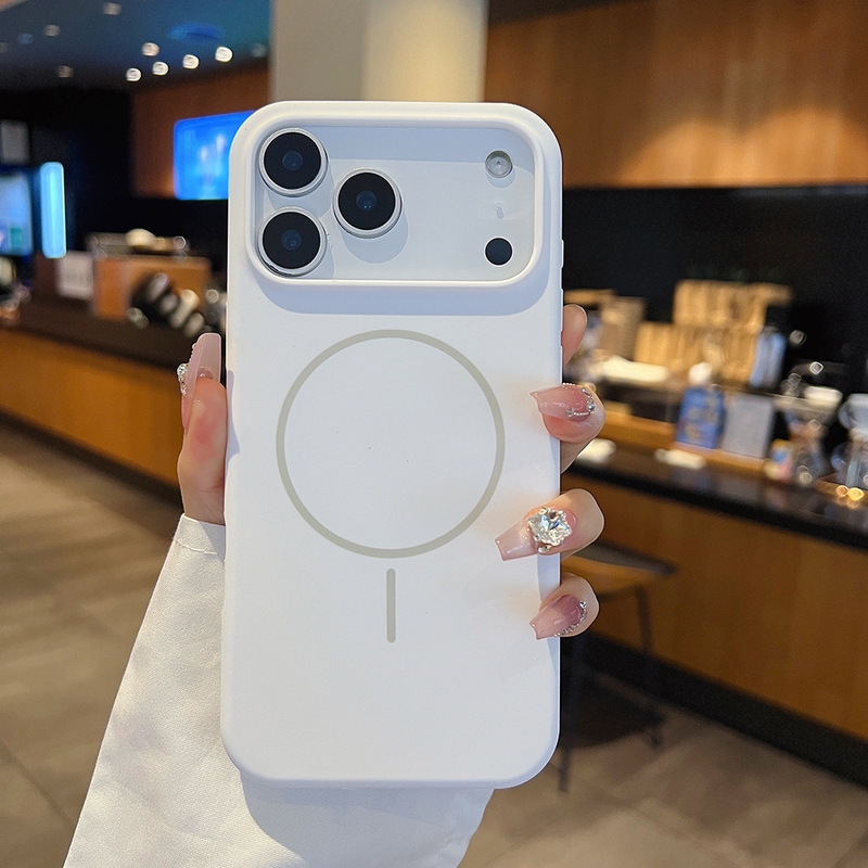 Ai Button All-Inclusive Silicone Mobile Phone Case Suitable for Iphone17Promax Skin-Feel Apple 16 Magnetic 15 Protective Cover