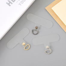 新款环保PVC透明夹片手机挂绳免打孔斜挎垫片可拆卸防丢失T形卡片