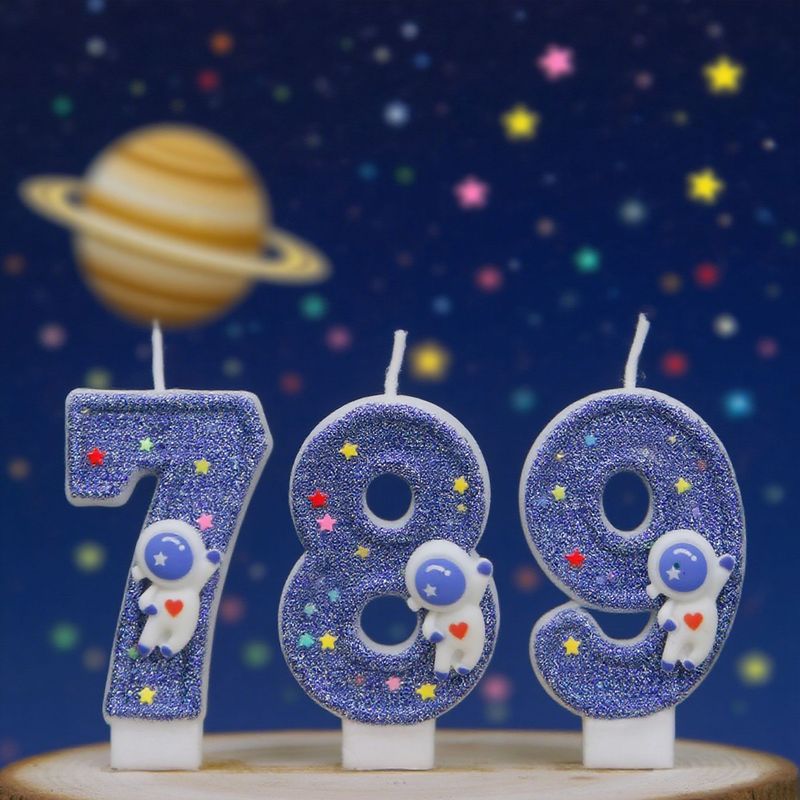 跨境热卖货源亚马逊希音数字生日蜡烛蛋糕派对装饰生日蜡太空人|undefined