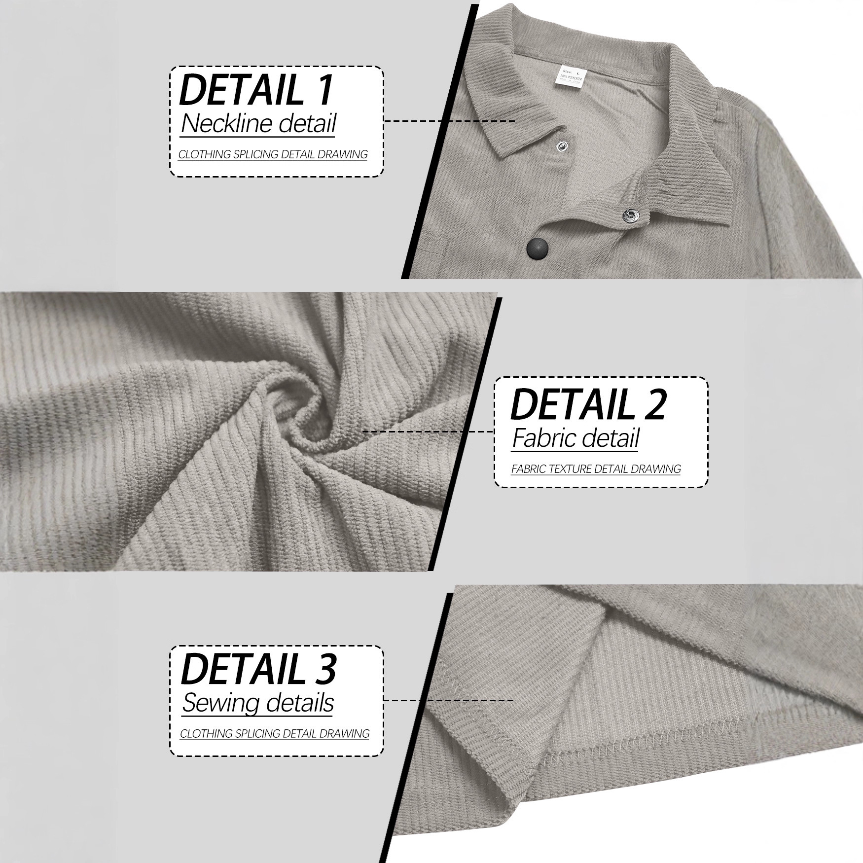 2024 primavera y otoño transfronterizos nueva camisa de manga larga de moda europea y americana con solapa casual chaqueta de velcro para hombre