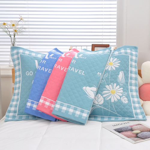 Pillow towel pure cotton three-layer gauze adult and child cotton household couple thickened sweat-absorbent pillow towel manufacturer wholesale