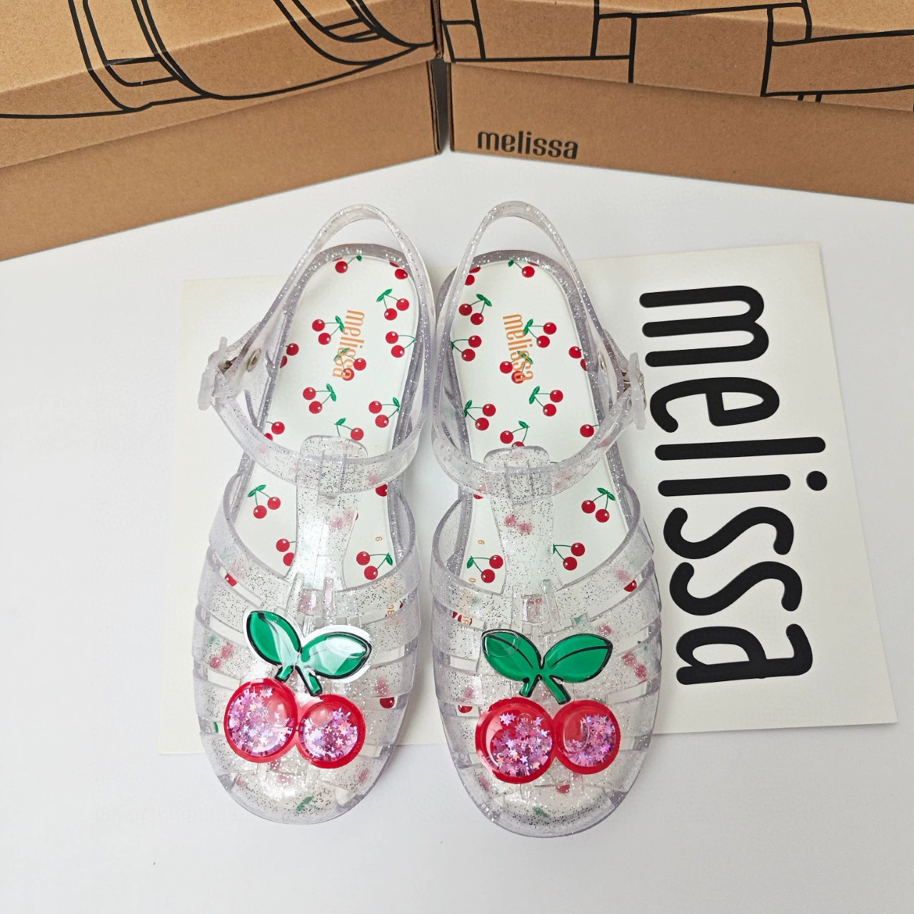 Желе Melissa, женская обувь Cherry Mellissa, римские сандалии, пляжная обувь с вырезами Baotou, ароматная женская обувь