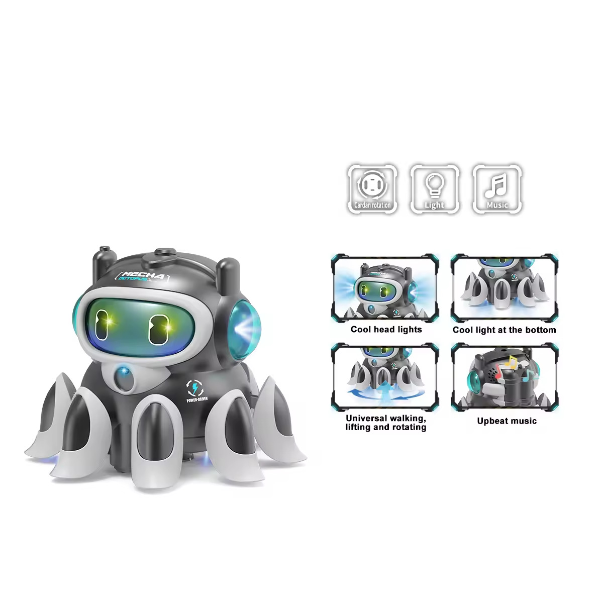 Electric toy universal mechanical octopus octopus spray sound and