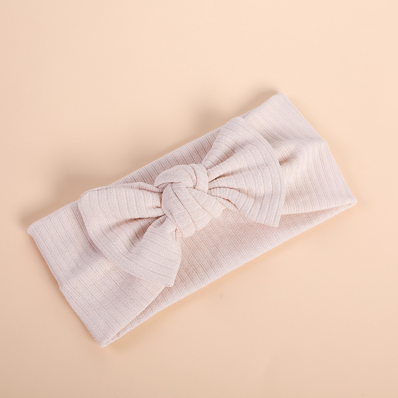 New Children's Headband Baby Knitted Elastic Seamless Bow Hairband display picture 3